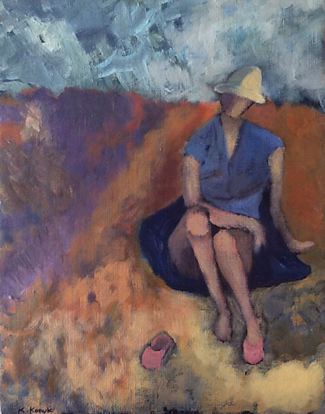 Stranddamen, painting