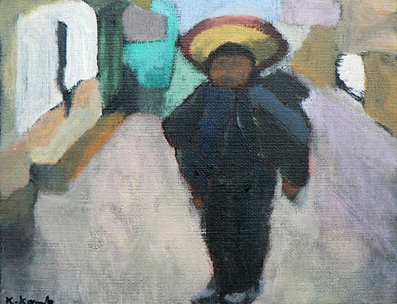 På väg till skolan, painting